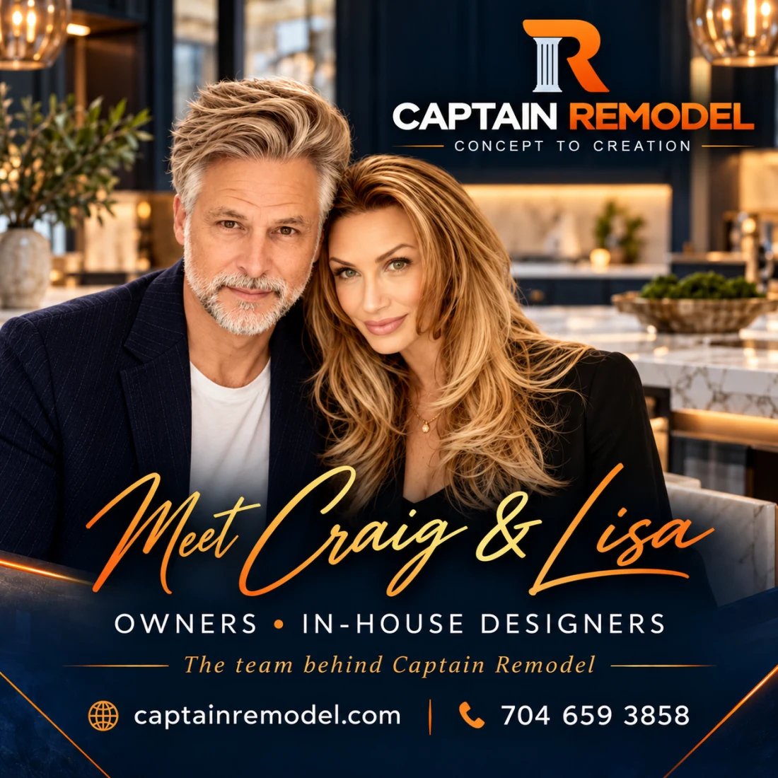 Meet Craig and Lisa, owners and in-house designers, the team behind Captain Remodel